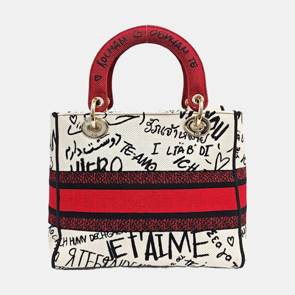 Lady Dior Medium Canvas White