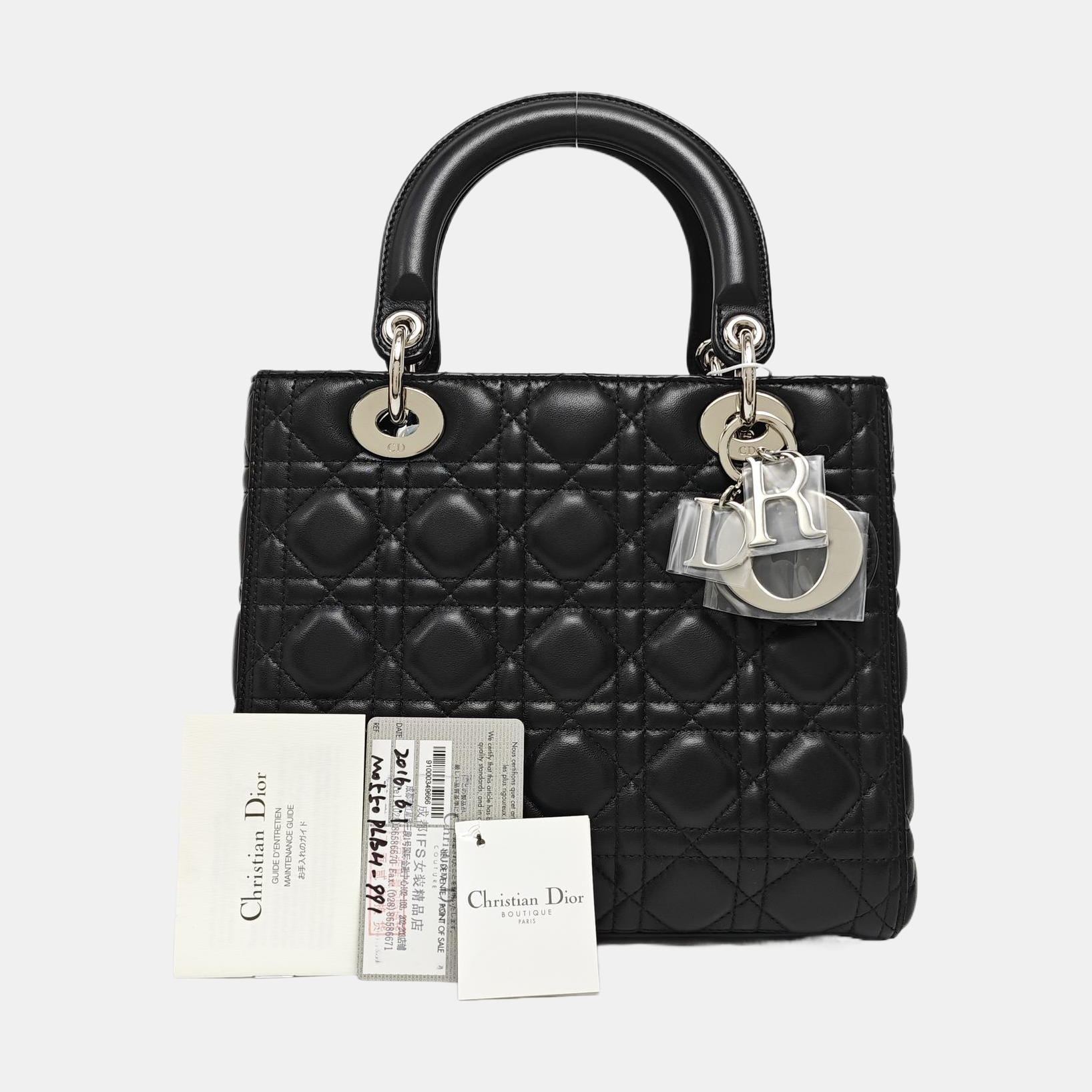 Lady Dior Medium Cannage Lambskin Black