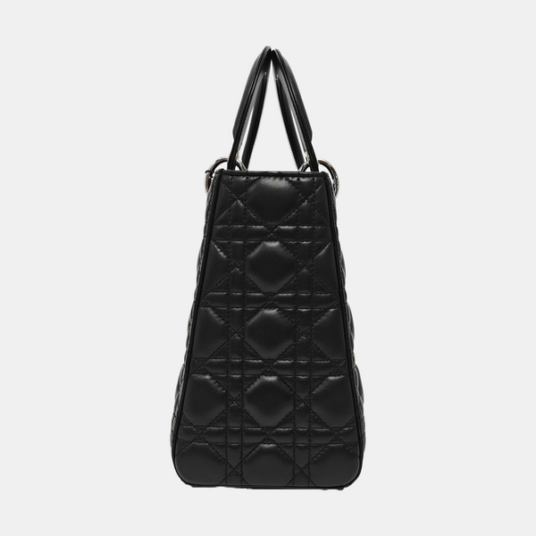 Lady Dior Medium Cannage Lambskin Black