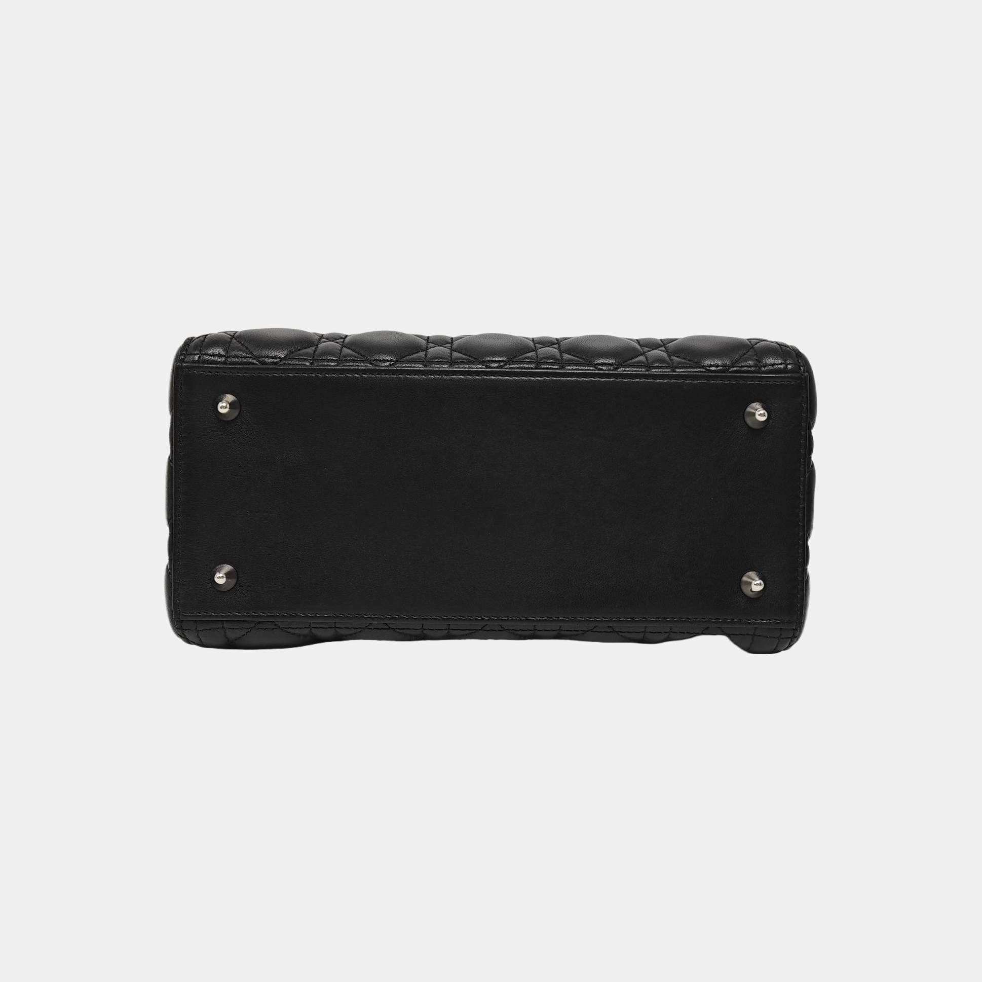 Lady Dior Medium Cannage Lambskin Black