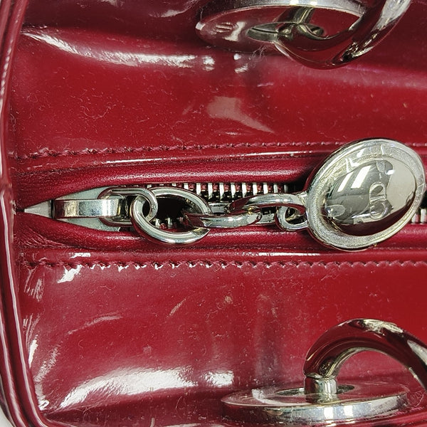 Lady Dior Medium Cannage Patent Leather Red
