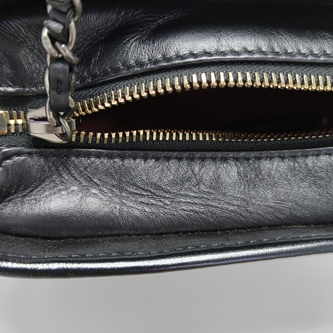 GABRIELLE Small Quilted Vintage Calf Black