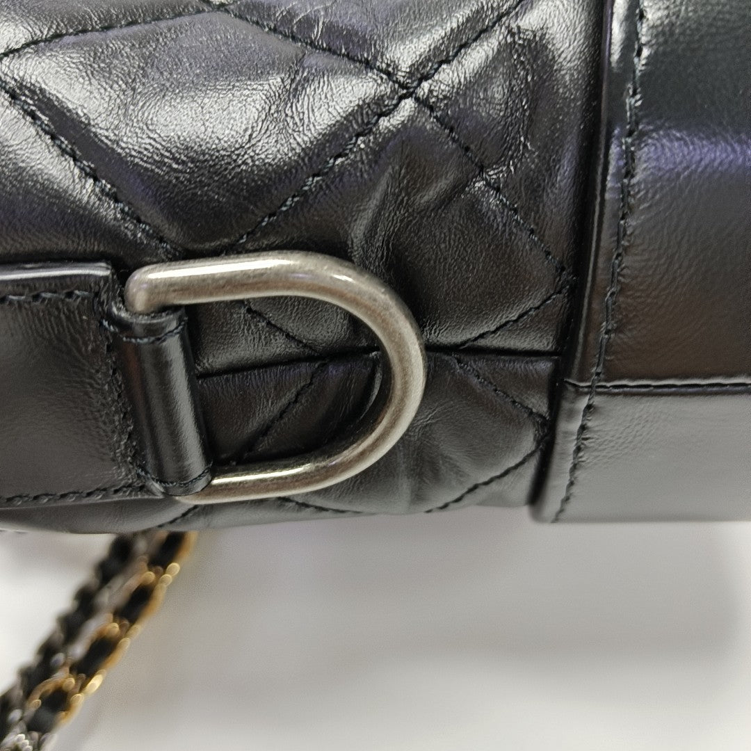 GABRIELLE Small Quilted Vintage Calf Black