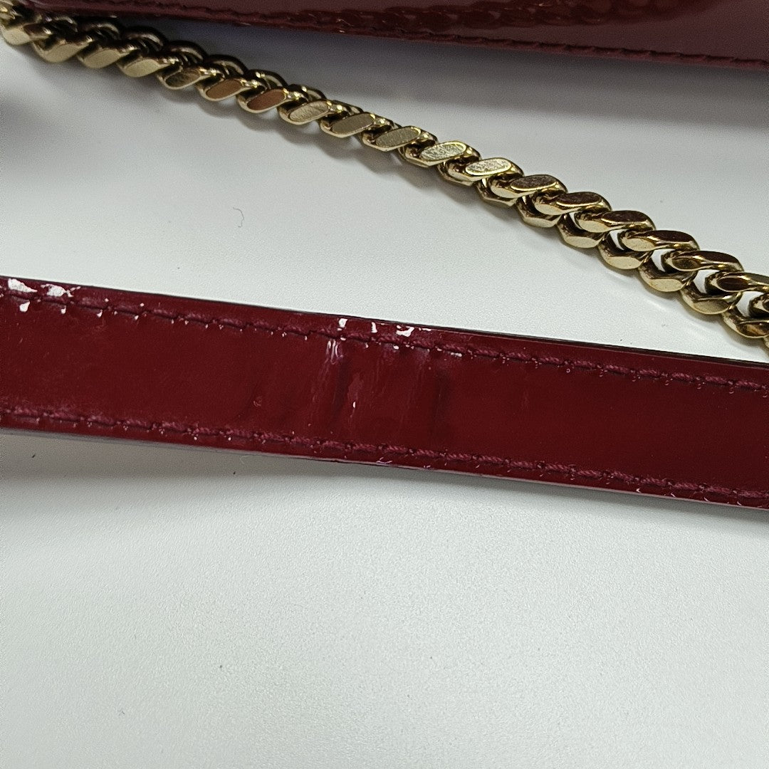 Lady Dior Mini Cannage Patent Leather Red