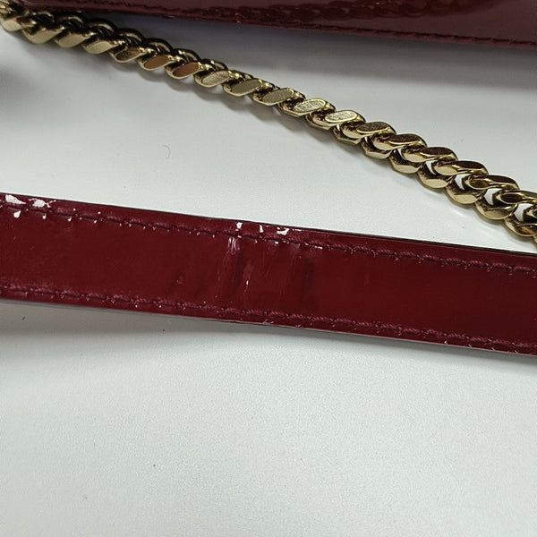 Lady Dior Mini Cannage Patent Leather Red