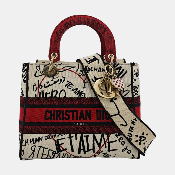 Lady Dior Medium Canvas White
