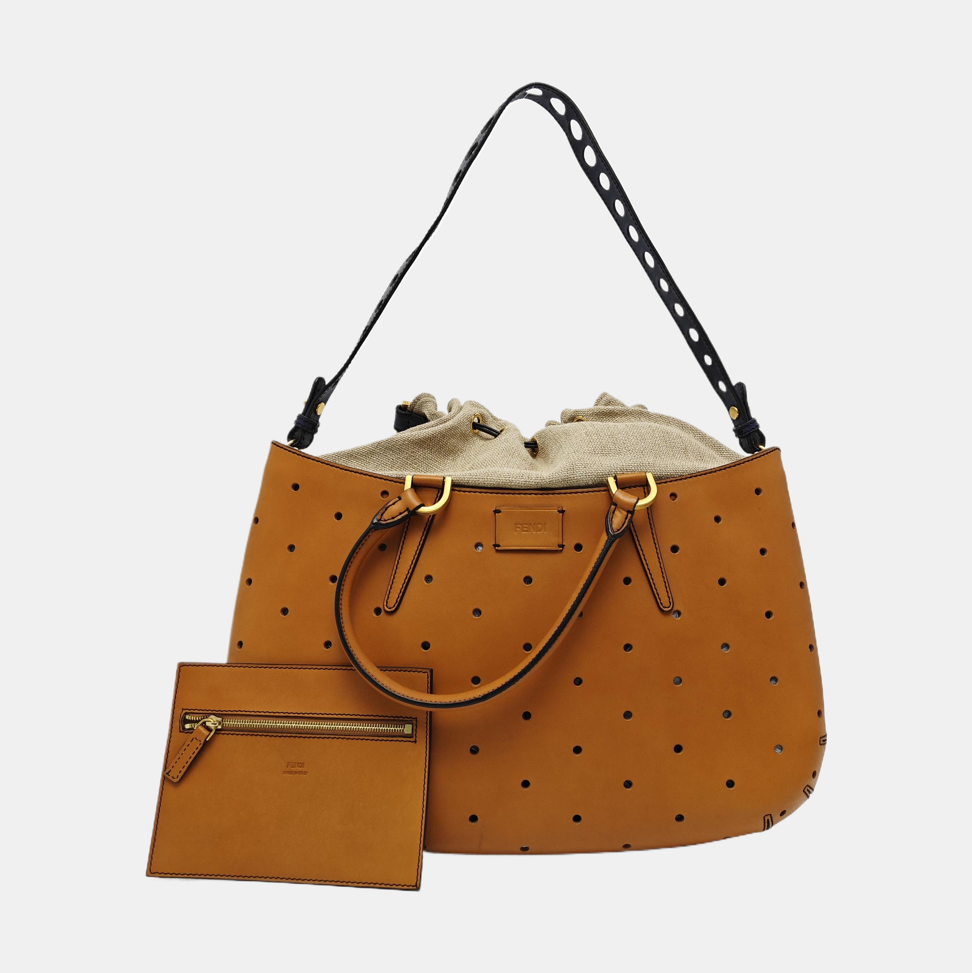 Calfskin Shoulder Bag Brown