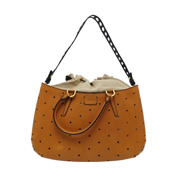 Calfskin Shoulder Bag Brown