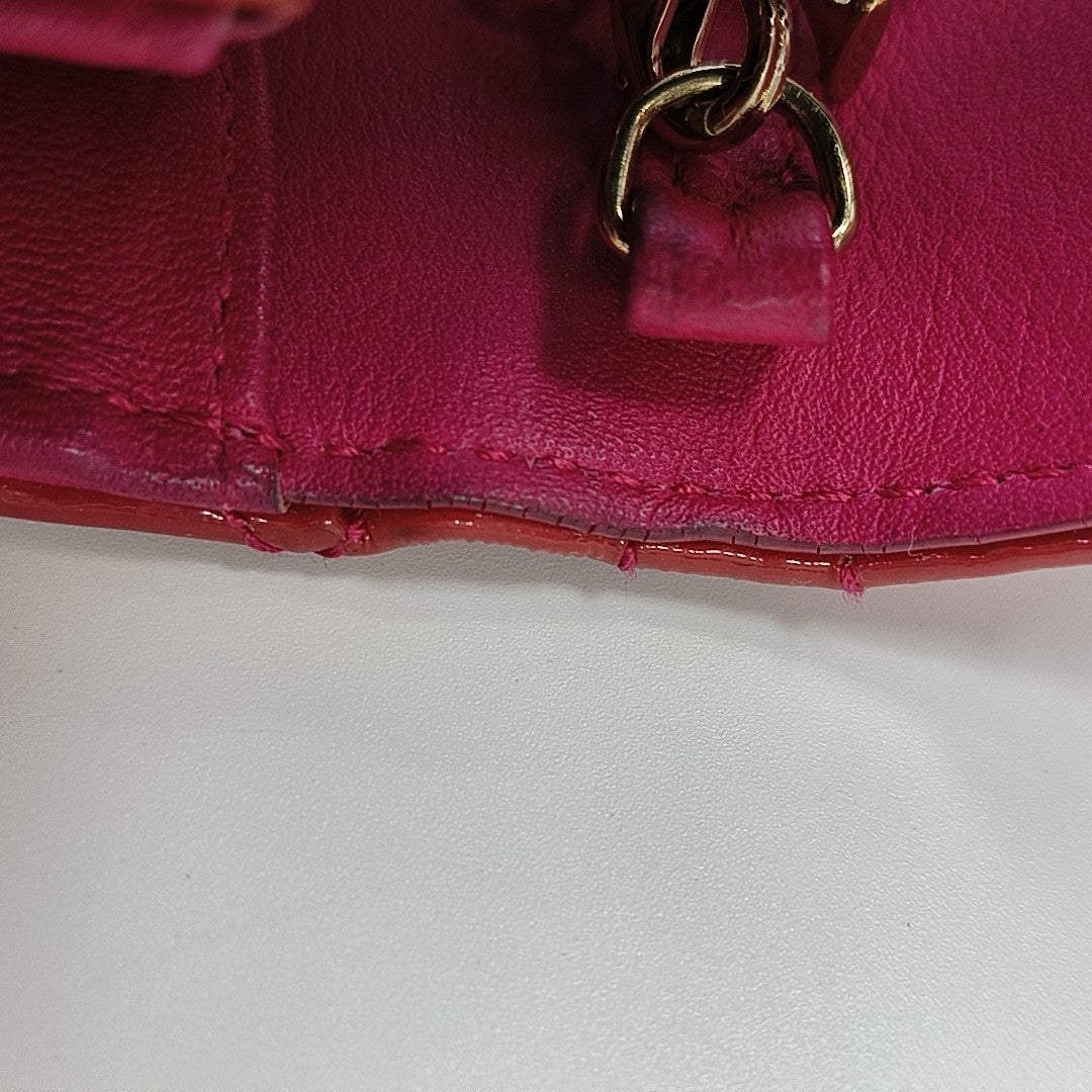 Lady Dior Small Cannage Patent Leather Red