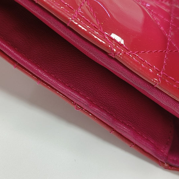 Lady Dior Small Cannage Patent Leather Red