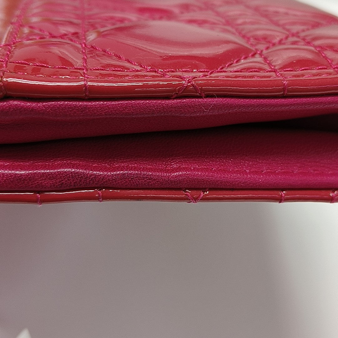 Lady Dior Small Cannage Patent Leather Red