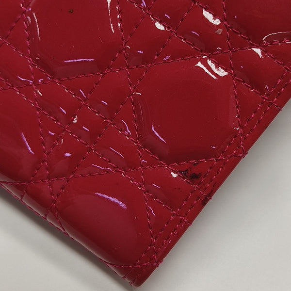 Lady Dior Small Cannage Patent Leather Red