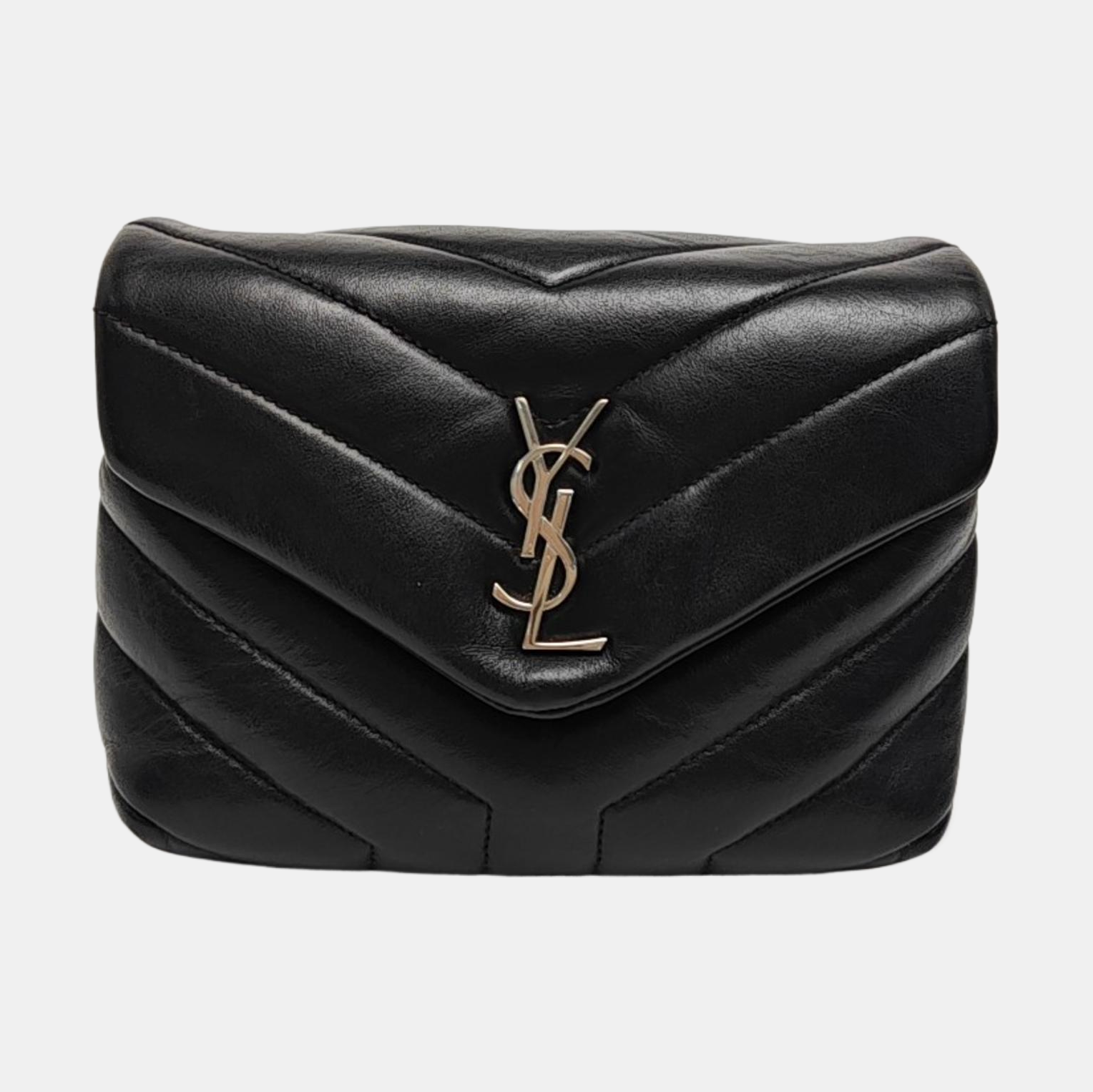 LOULOU Extra Small Chevron Calfskin Black