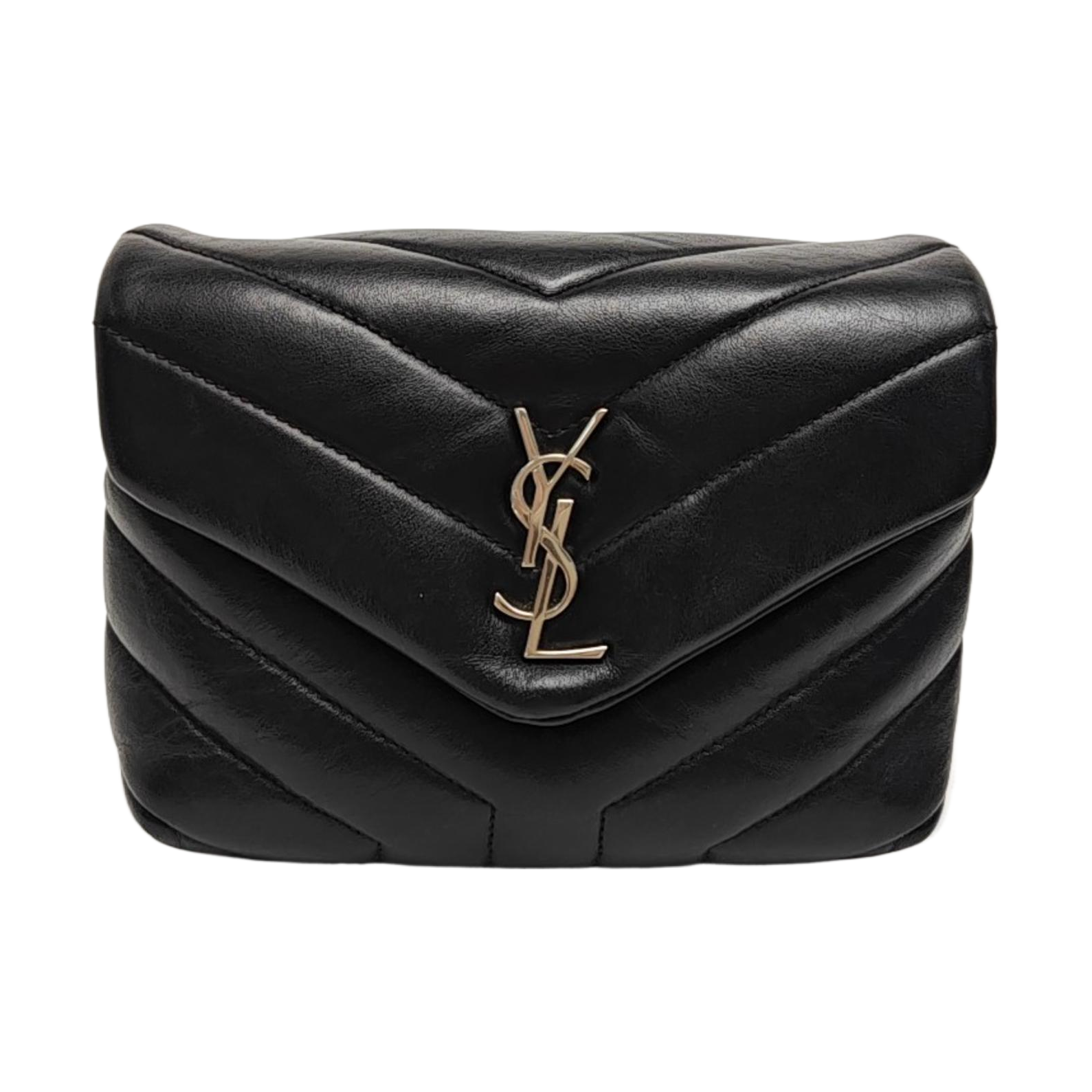 LOULOU Extra Small Chevron Calfskin Black