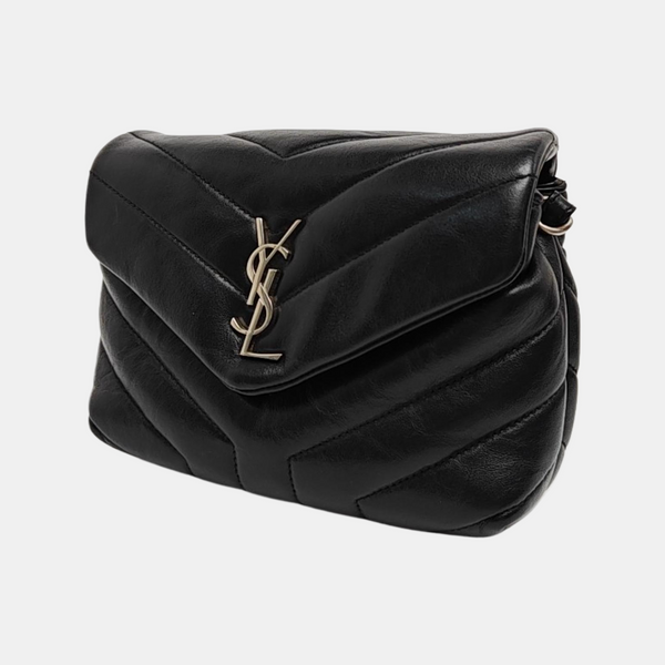 LOULOU Extra Small Chevron Calfskin Black