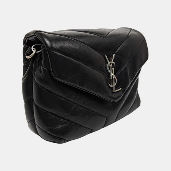 LOULOU Extra Small Chevron Calfskin Black