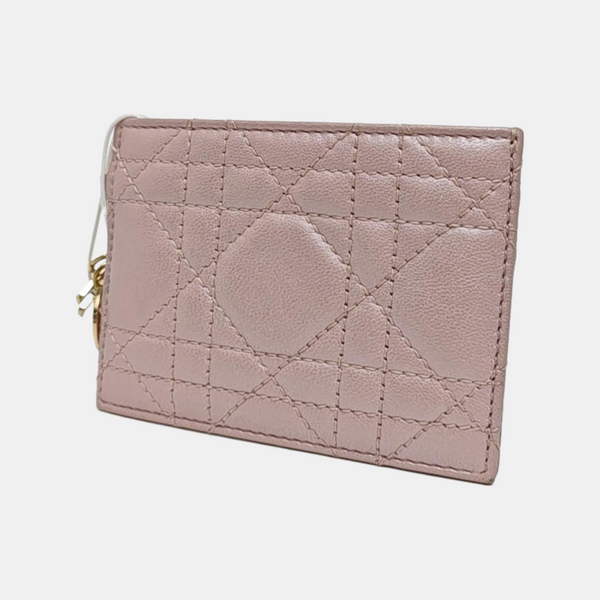 Lady Dior Quilted Lambskin Pink Card Holder