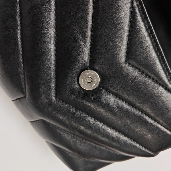 LOULOU Extra Small Chevron Calfskin Black