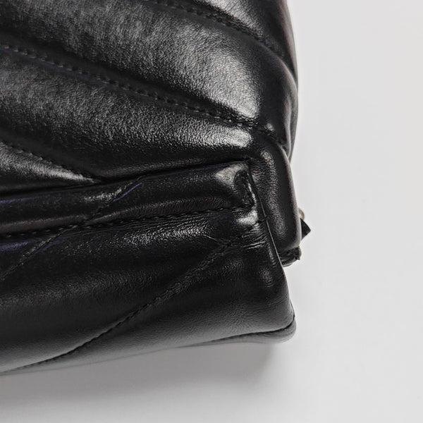 LOULOU Extra Small Chevron Calfskin Black