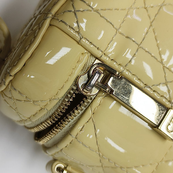 Lady Dior Super Mini Cannage Patent Leather Yellow