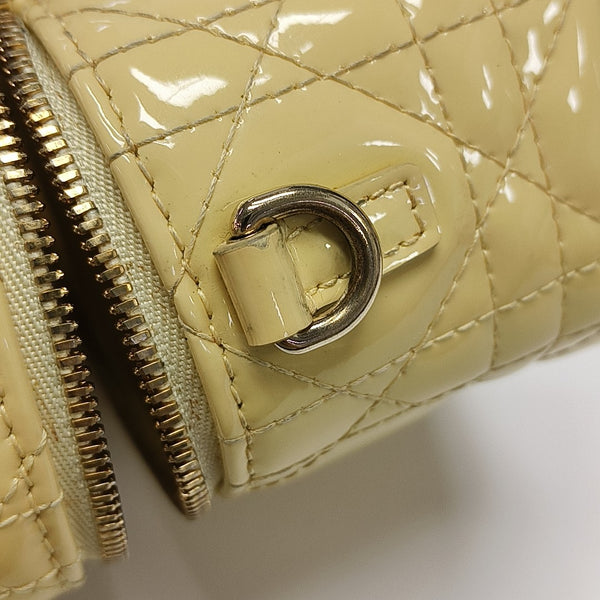 Lady Dior Super Mini Cannage Patent Leather Yellow
