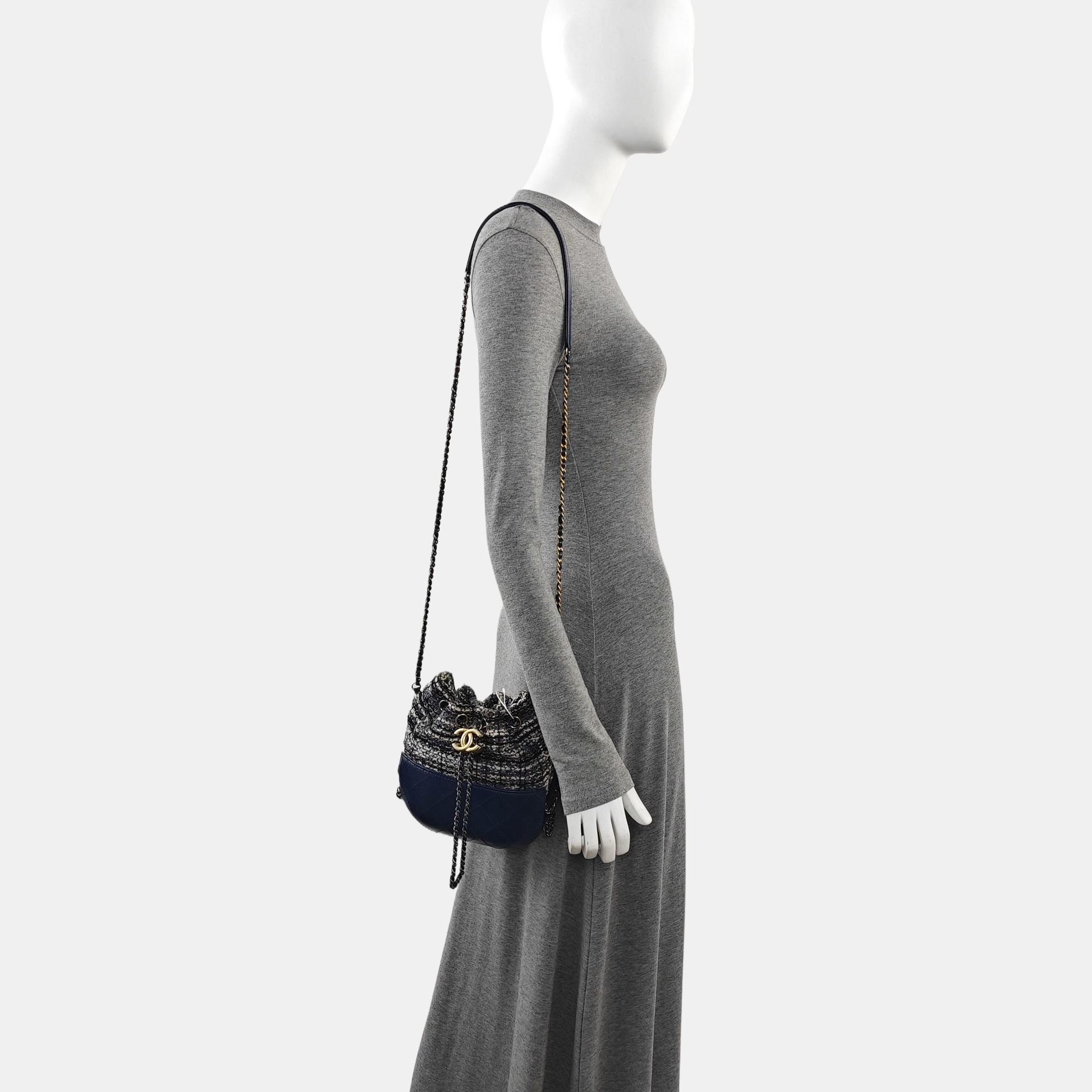 GABRIELLE Small Quilted Wool Blue