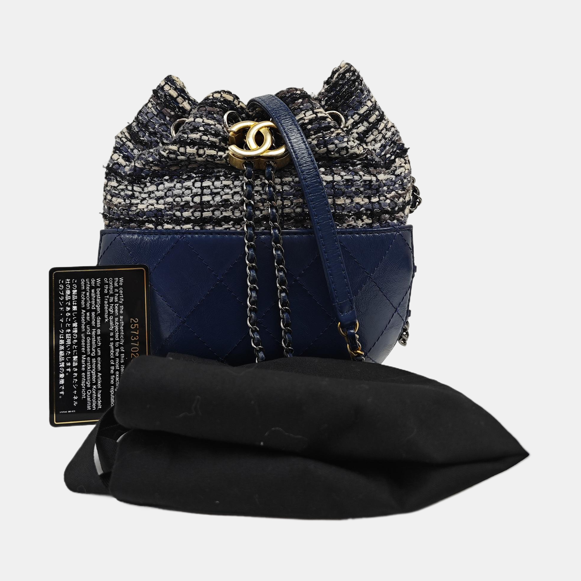 GABRIELLE Small Quilted Wool Blue