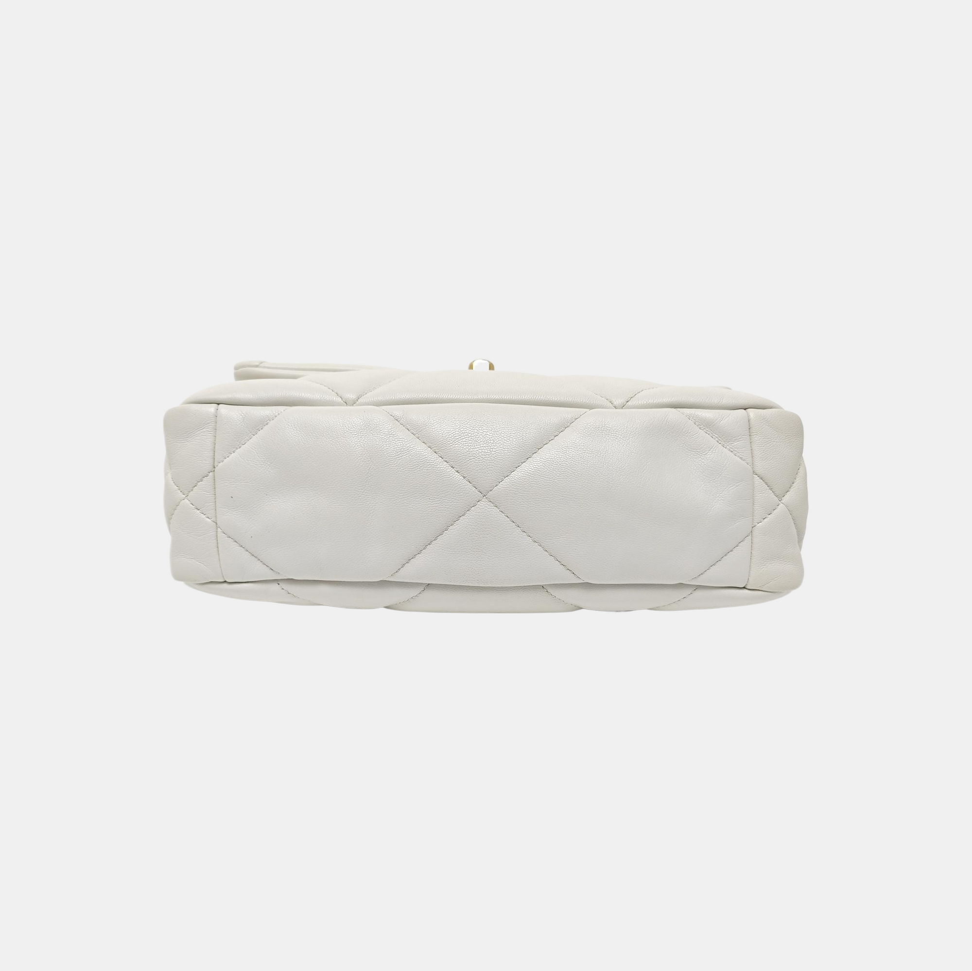 CHANEL 19 Small Quilted Lambskin White