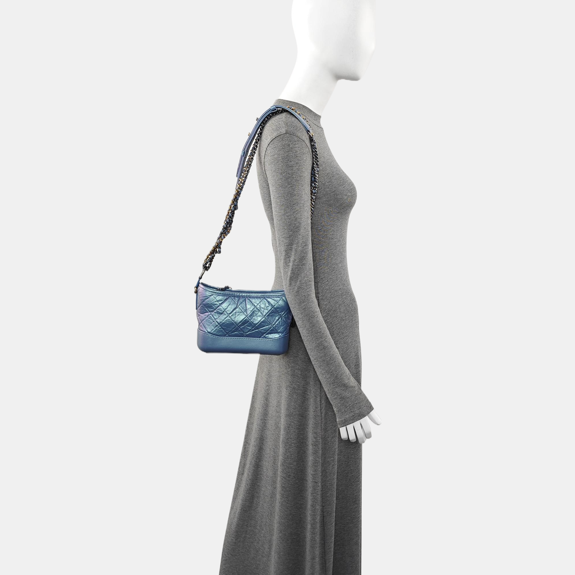 GABRIELLE Small Quilted Calfskin Metallic