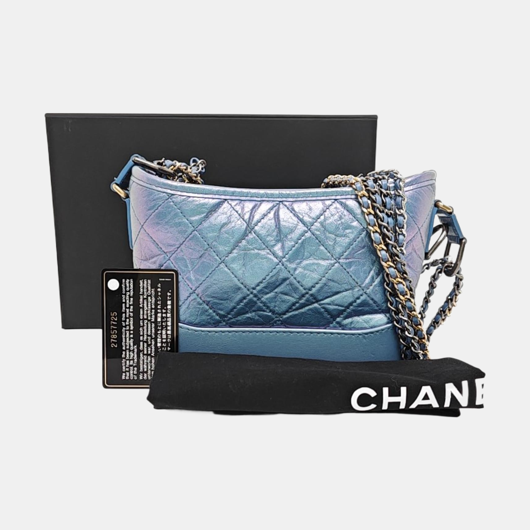 GABRIELLE Small Quilted Calfskin Metallic