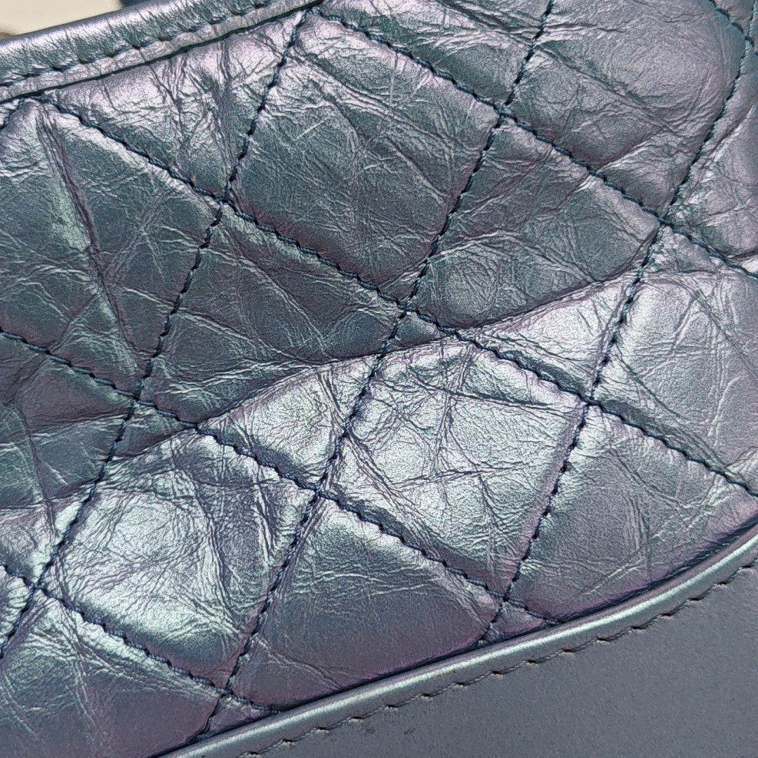 GABRIELLE Small Quilted Calfskin Metallic