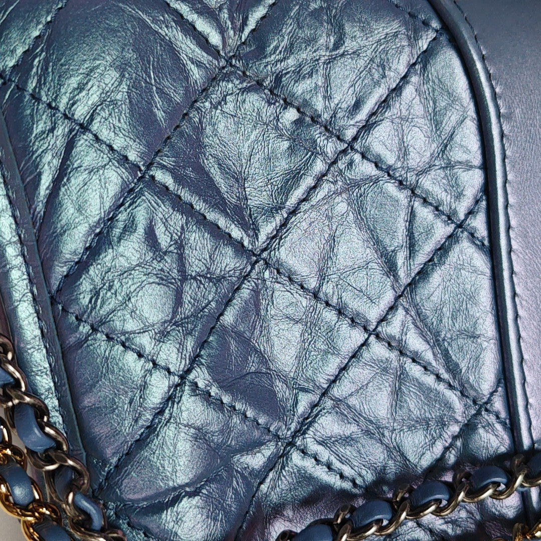 GABRIELLE Small Quilted Calfskin Metallic