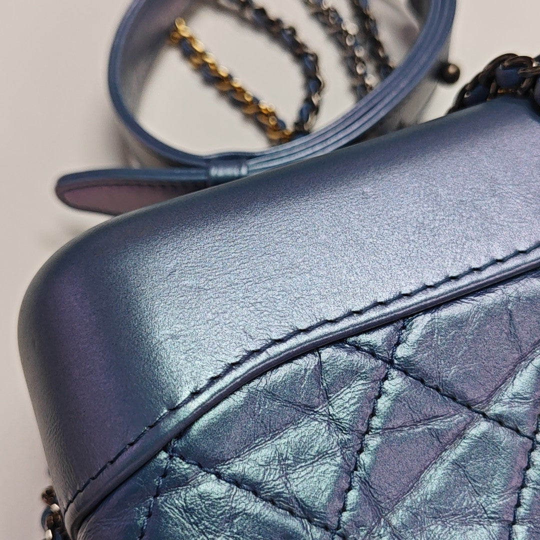 GABRIELLE Small Quilted Calfskin Metallic