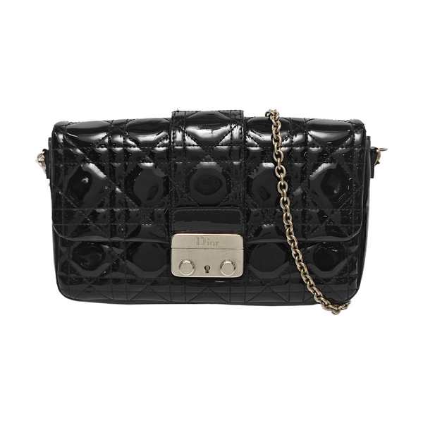 Miss Dior Cannage Patent Leather Black
