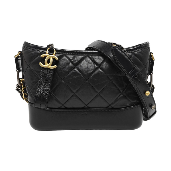 GABRIELLE Small Quilted Vintage Calf Black