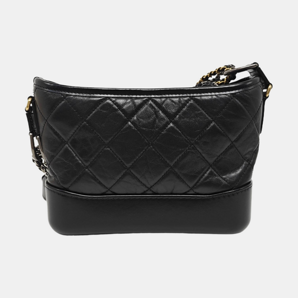 GABRIELLE Small Quilted Vintage Calf Black