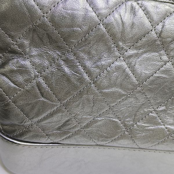 GABRIELLE Medium Quilted Calfskin Silver