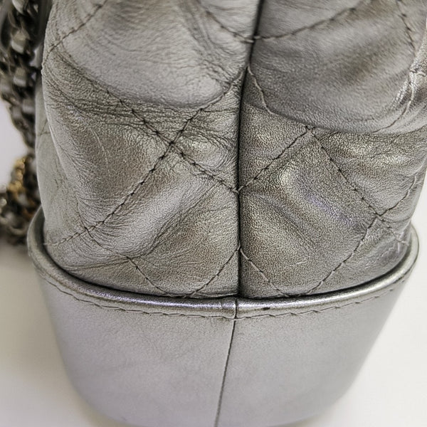 GABRIELLE Medium Quilted Calfskin Silver