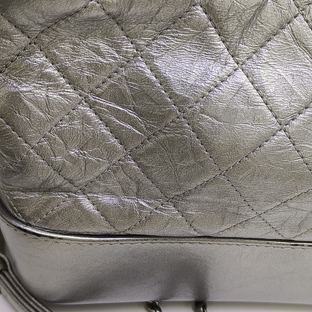 GABRIELLE Medium Quilted Calfskin Silver