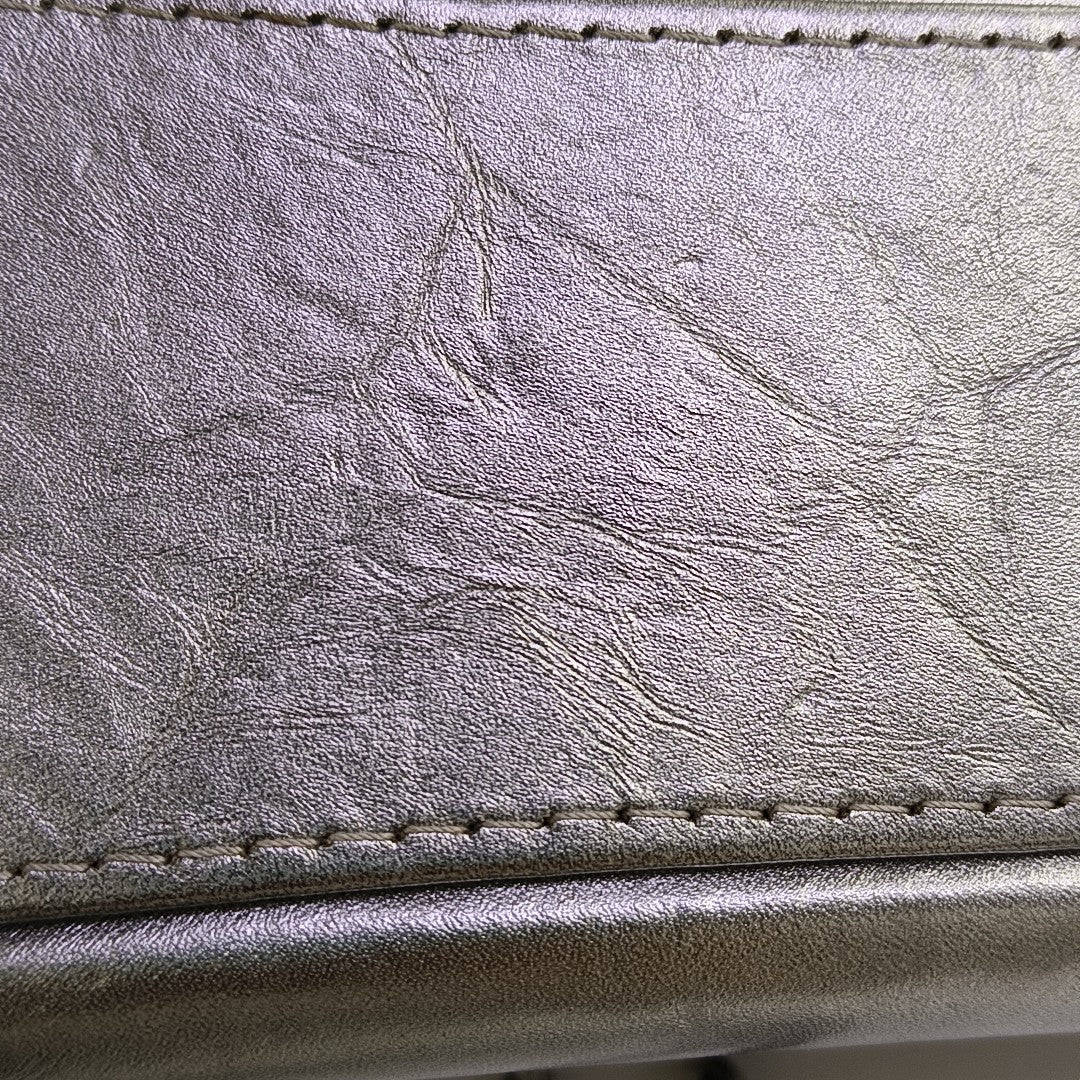 GABRIELLE Medium Quilted Calfskin Silver