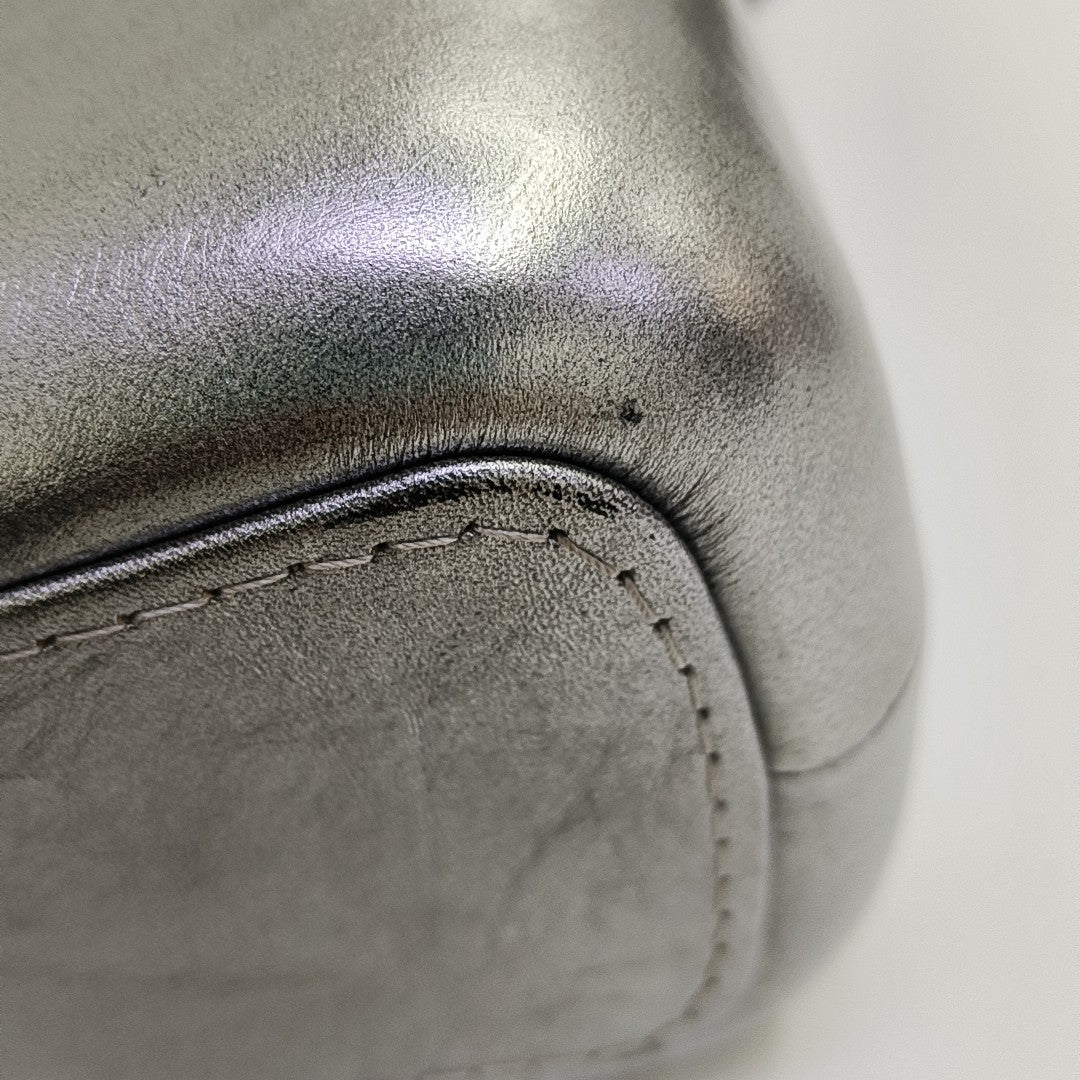 GABRIELLE Medium Quilted Calfskin Silver