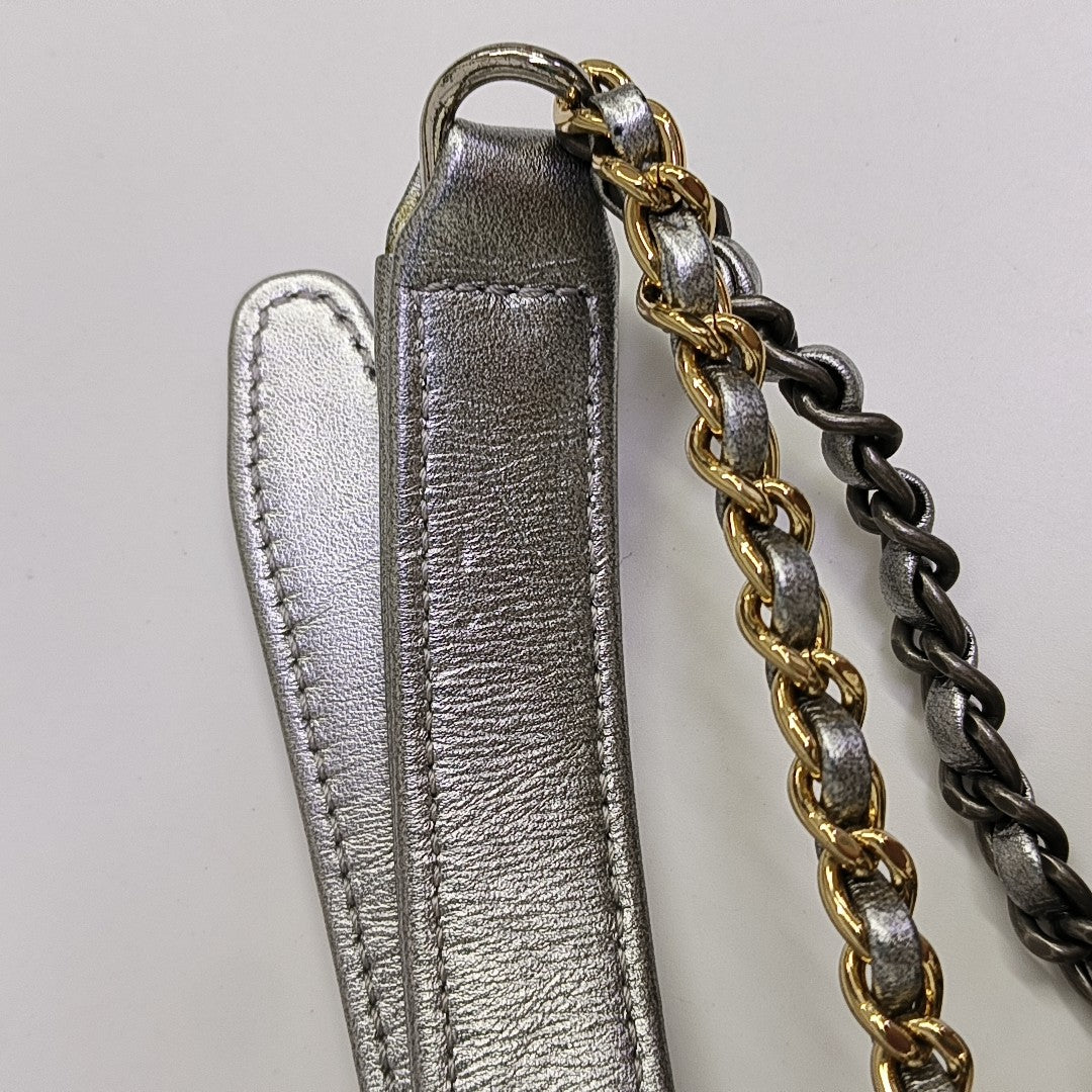 GABRIELLE Medium Quilted Calfskin Silver