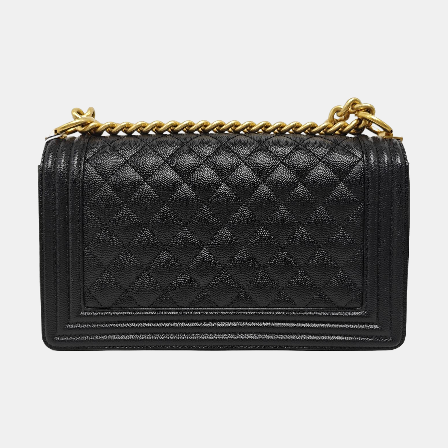 BOY CHANEL Medium Quilted Grained Calfskin Black
