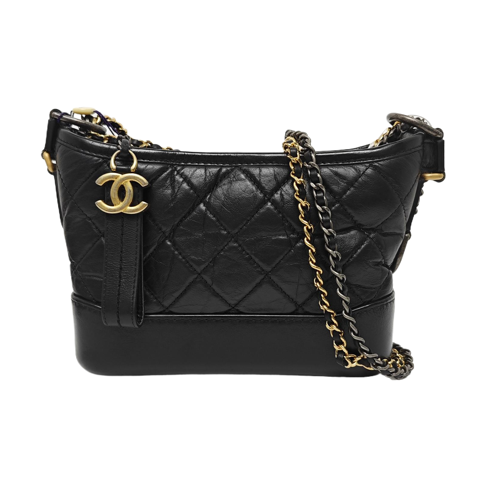 GABRIELLE Small Quilted Calfskin Gray