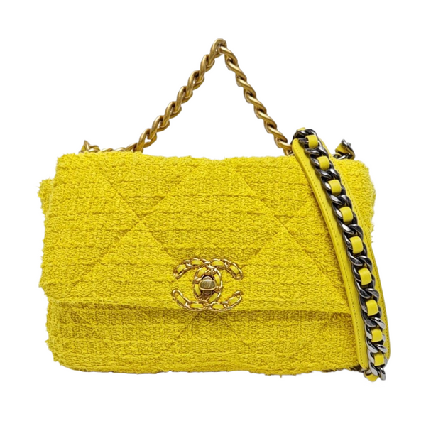 CHANEL 19 Small Quilted Yellow