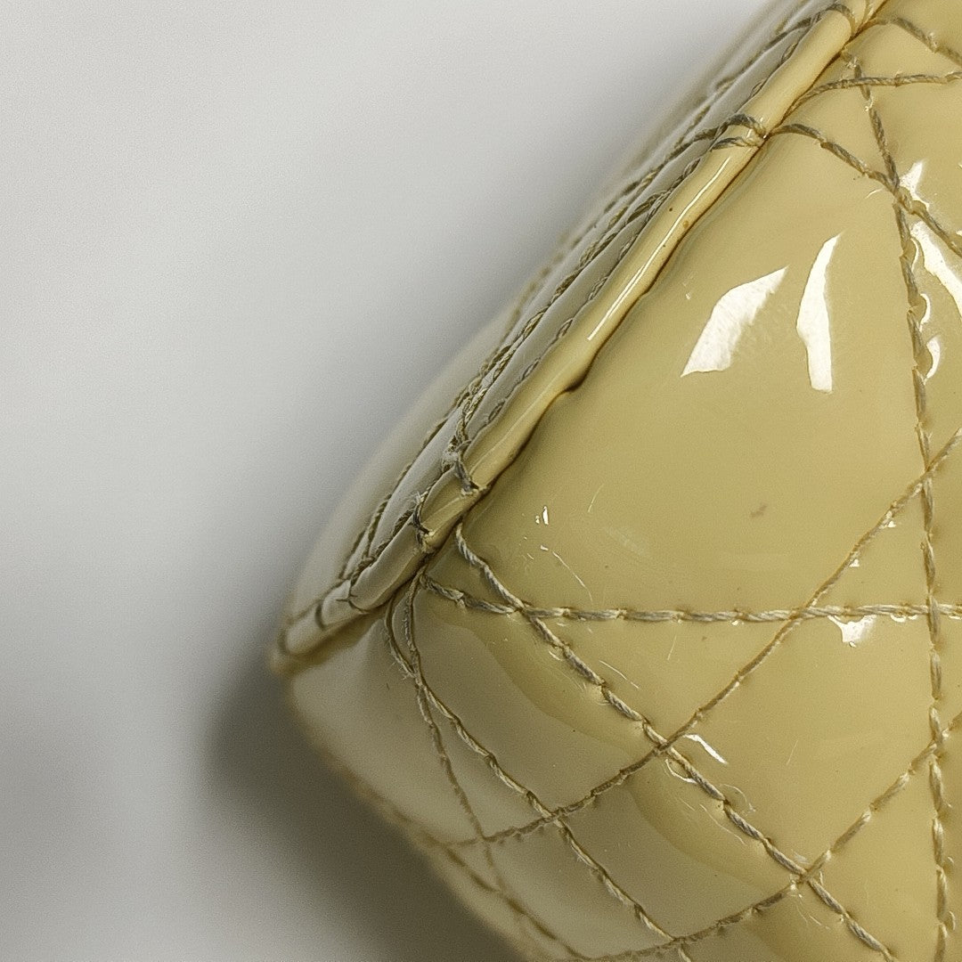 Lady Dior Super Mini Cannage Patent Leather Yellow