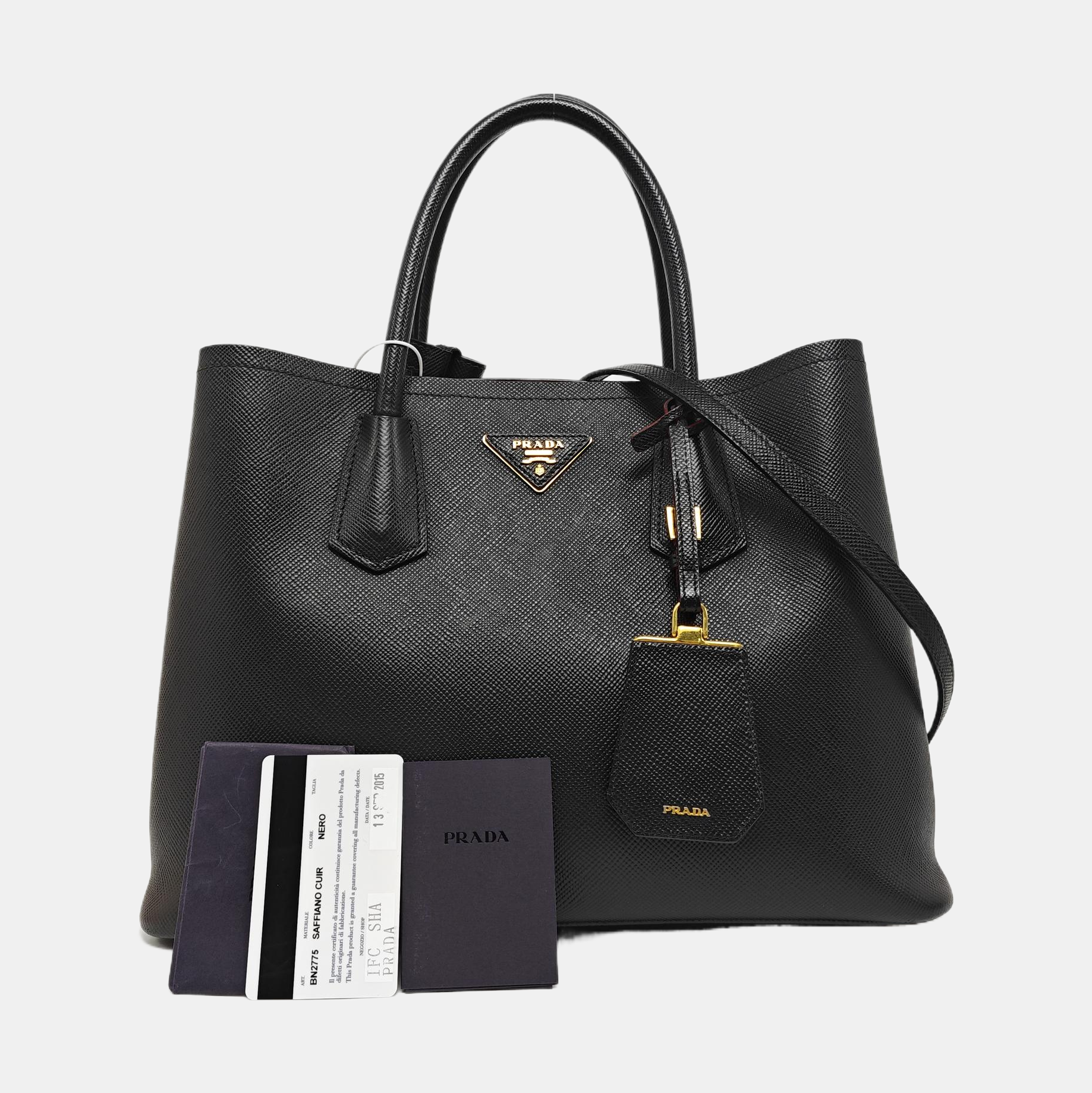 Double Medium Calfskin Black