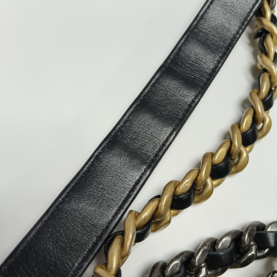 CHANEL 19 Large Quilted Lambskin Black
