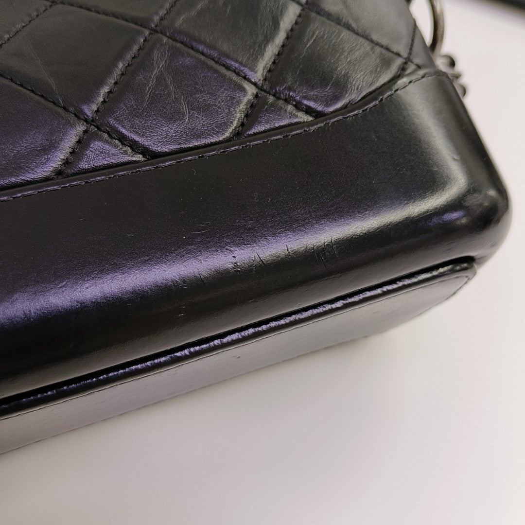 GABRIELLE Small Quilted Vintage Calf Black