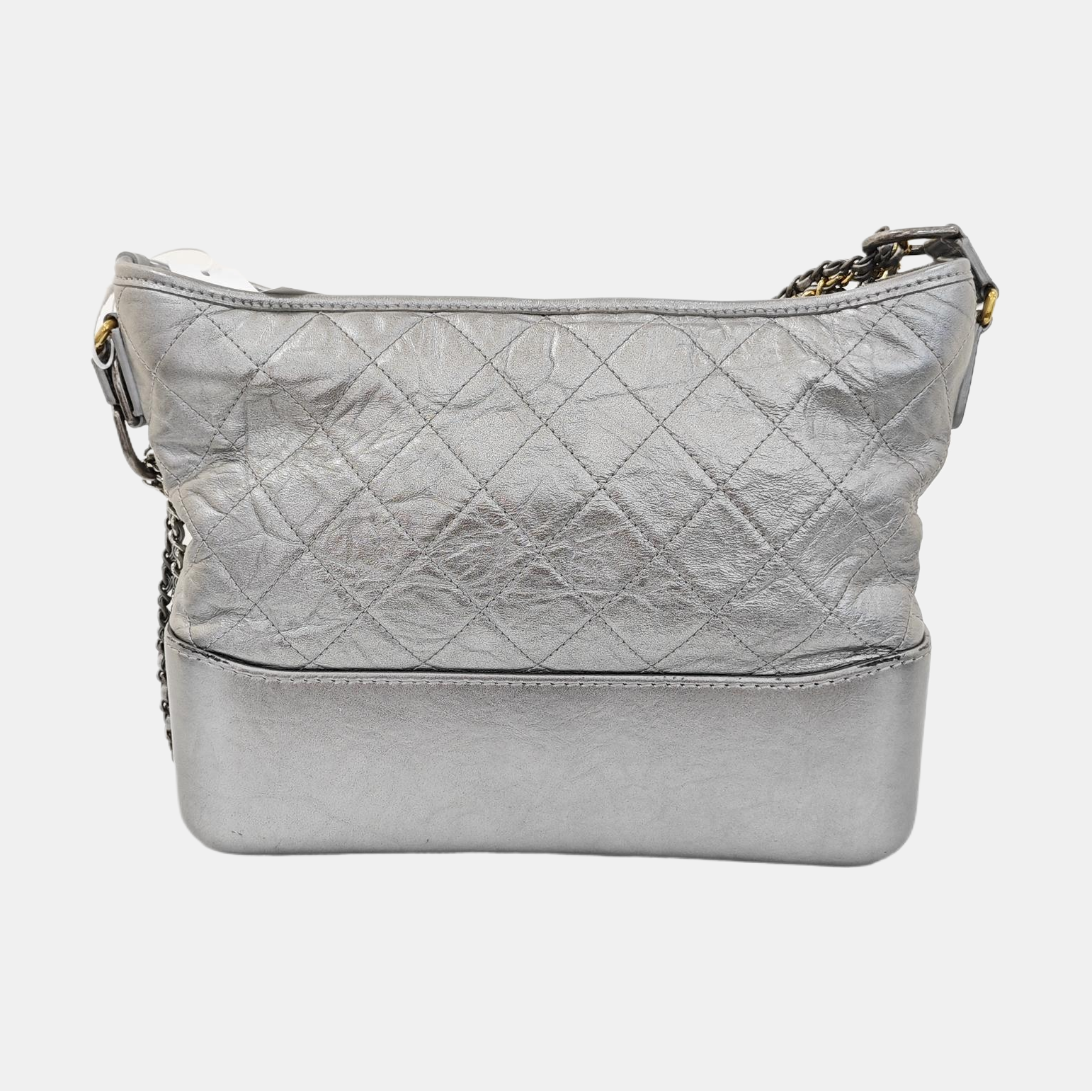 GABRIELLE Medium Quilted Calfskin Silver